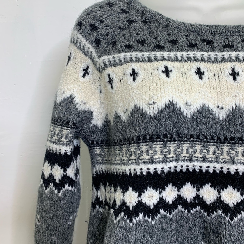 American Eagle Grey Geometric Pattern Sweater | Xs - image 1
